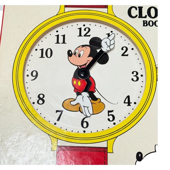 Walt Disneys Mickey Mouse Clock Working Hands Board Book Vintage 1988 - Picture 6 of 10